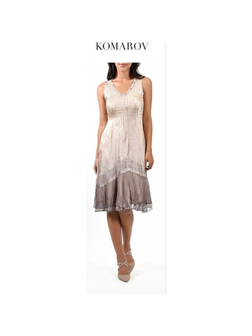 New KOMAROV Beach with Cafe Ombre Midi Dress M